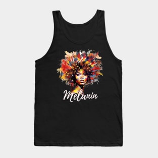 Melanin | Colorful Artistic Afro Woman Tank Top